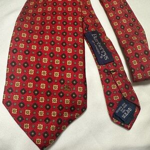 Burberry Red Geometric Floral Men's Tie